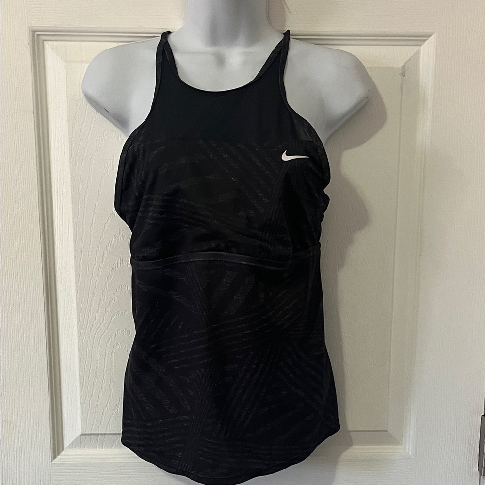 Nike Black Patterned Racerback Tank